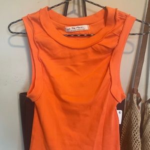 Free People Kate tee tank in orange size small